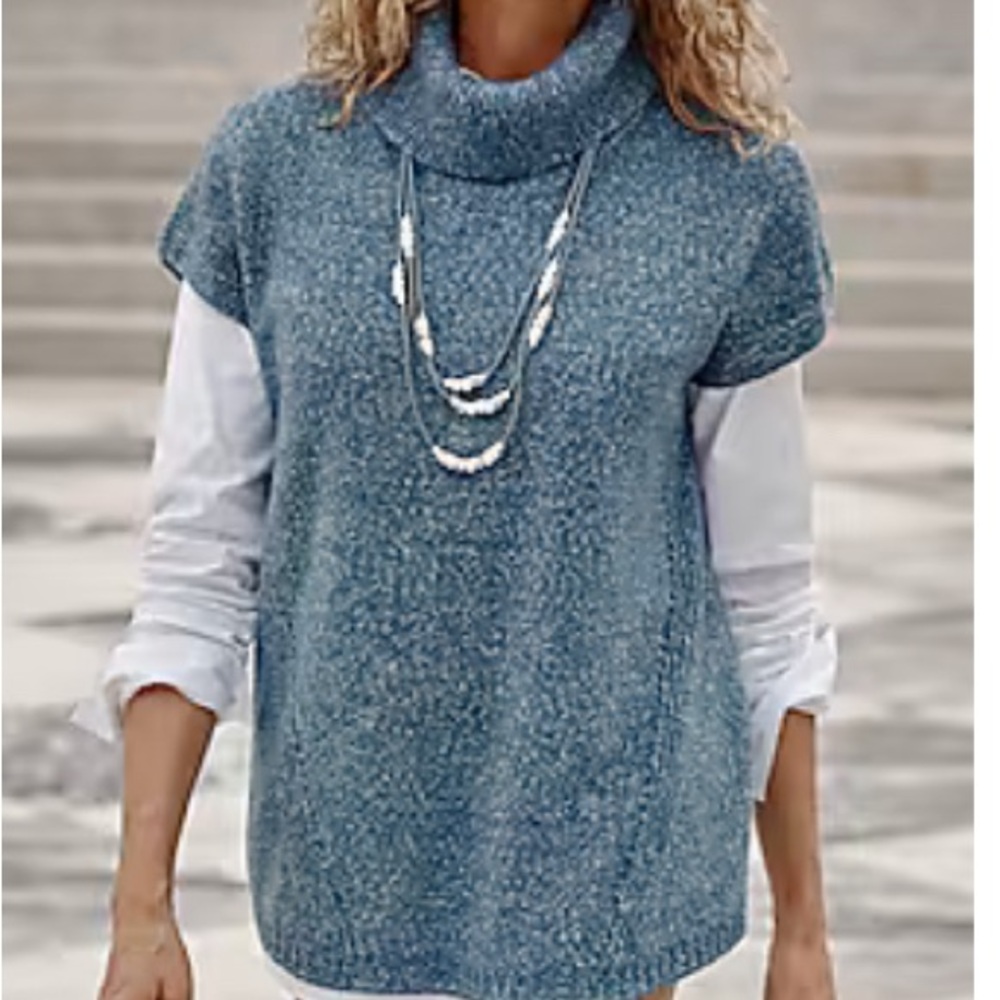 J. Jill Wearever Cowl Neck Short Sleeve Sweater SZ 3X